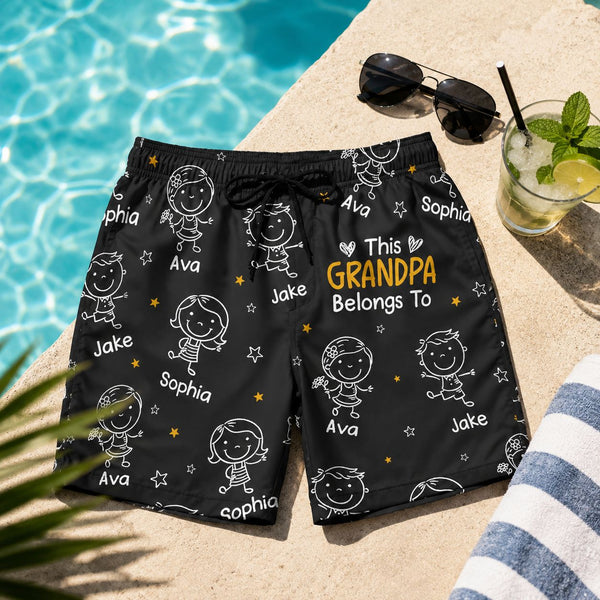 This Papa Belongs To Doodle Style - Personalized Shorts | Fun Summer Gift For Papa & Grandpa
