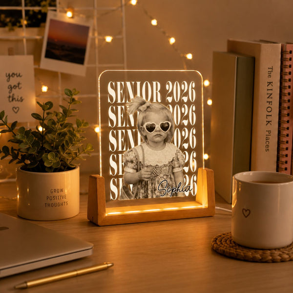 Graduation Senior Vintage Photo - Personalized Night Light | Custom Class Of 2026 LED Memory Lamp