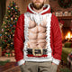 Personalized 3D Six Pack Santa Hoodie, Funny Christmas Fleece Gift for Him
