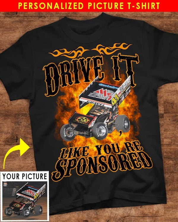 Funny Dirt Track Racing T-Shirt Personalized – Unique Gift for Sprint Car, Late Model & Street Stock Car Racers - PSMN2DTS000034