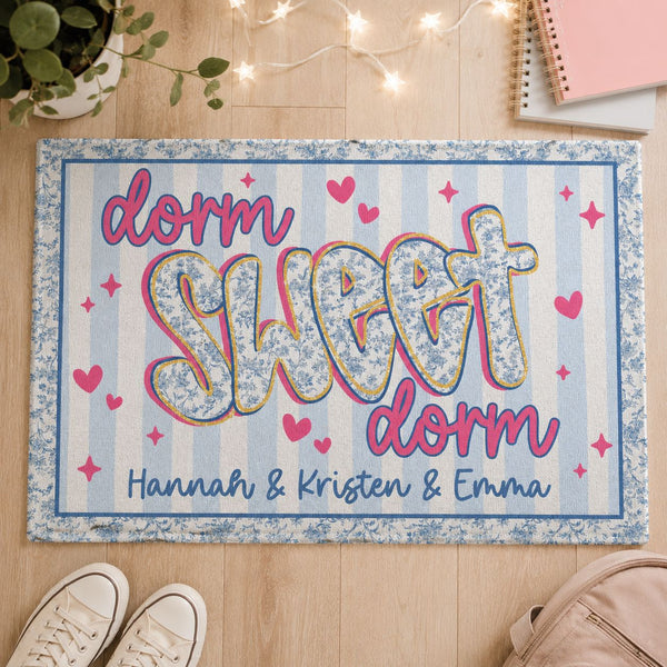Dorm Sweet Dorm - Personalized Doormat | Cute College Dorm Decor