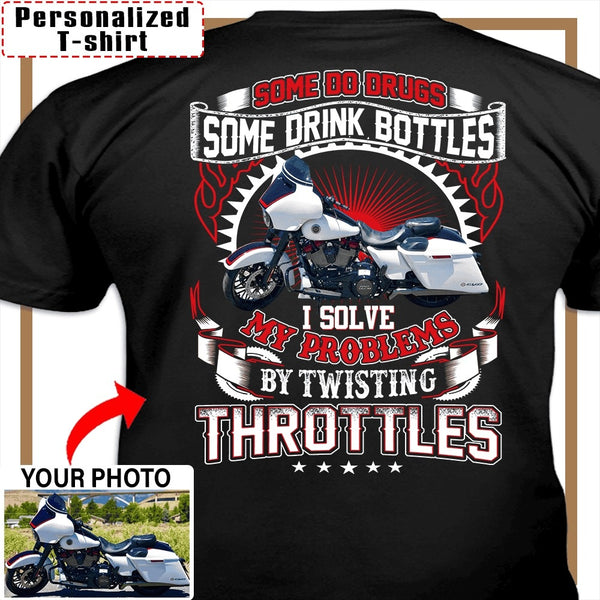 Personalized Biker Photo T-Shirt – Custom Motorcycle Shirt – Funny Gift for Bikers - PSTP2DTS000013