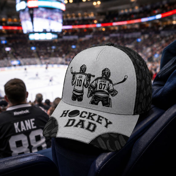 Father's Day Gifts, Hockey Dad, Grandpa - Personalized Cap | Cool Sports Gift For Hockey Lovers