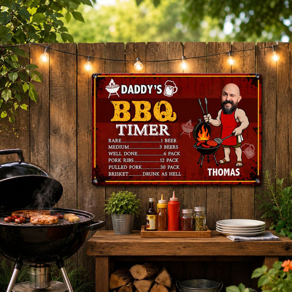 Dad BBQ Grill Funny Gift - Personalized Metal Sign