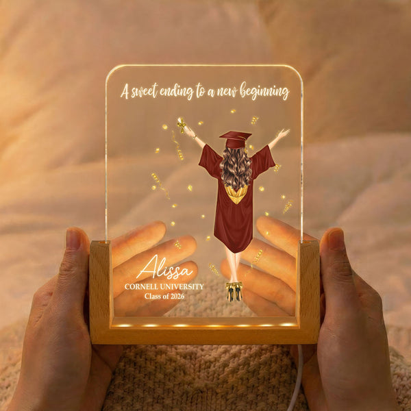 A Sweet Ending To A New Beginning - Graduation Gifts For Her, Him - Personalized Night Light