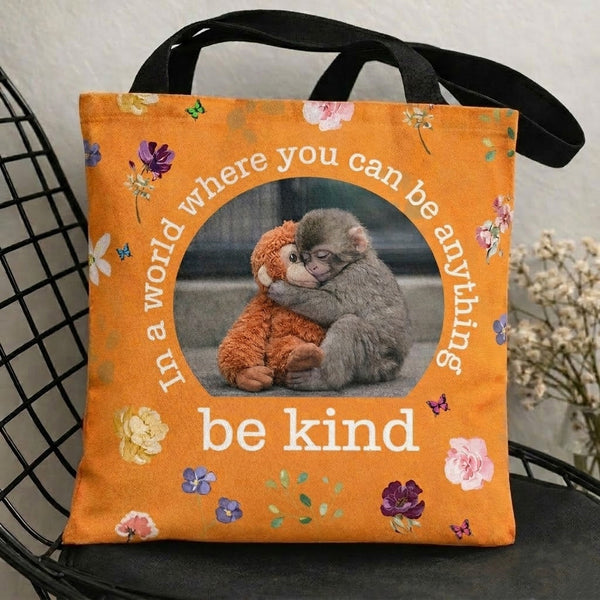 Baby Punch Monkey - Be Kind, Punch The Abandoned Baby Monkey - Personalized Tote Bag