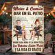 Backyard Bar Patio Spanish Bar En El Patio - Personalized Metal Sign