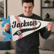 Personalized Baseball Player Name & Number Pennant Flag
