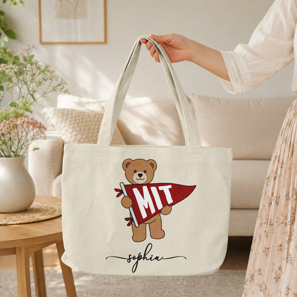 Bear School Spirit - Personalized Tote Bag