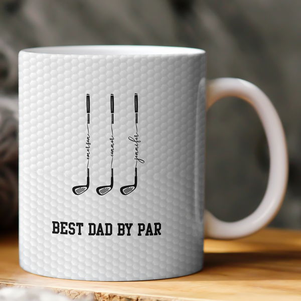 Best Dad By Par, Best Grandpa By Par - Personalized Mug