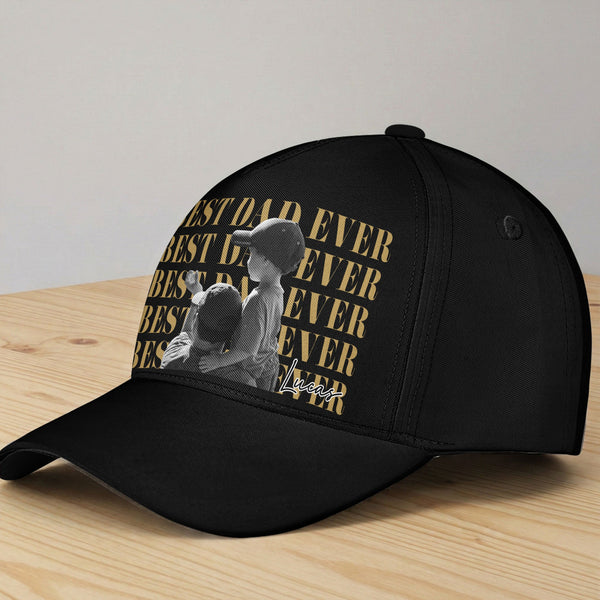 Best Dad Ever Custom Vintage Photo - Personalized Cap | Custom Dad Hat