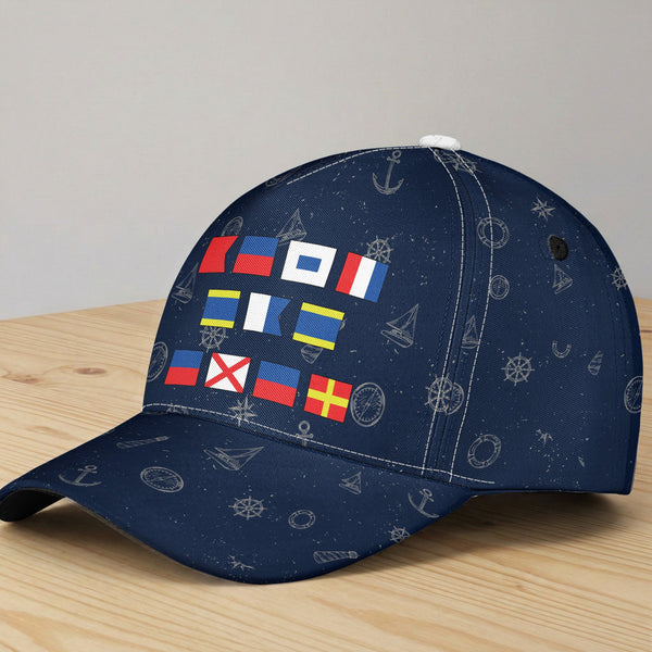 Best Dad Grandpa Ever In Nautical Flags - Personalized Cap