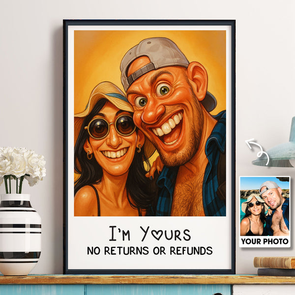 Caricature Wall Art Custom Couple Cartoon - Personalized Photo Poster