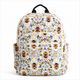 Floral And Bee Quilted Backpack With Three-Zippers LD11