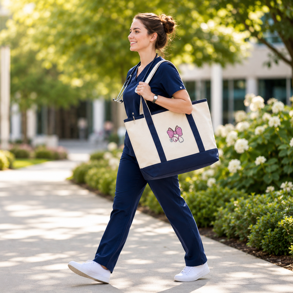 Personalized Nurse Embroidary Tote Bag QH09
