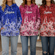 Personalized Cheerleader Hoodie, Custom Name Glitter Drip Cheer Fleece Sweatshirt