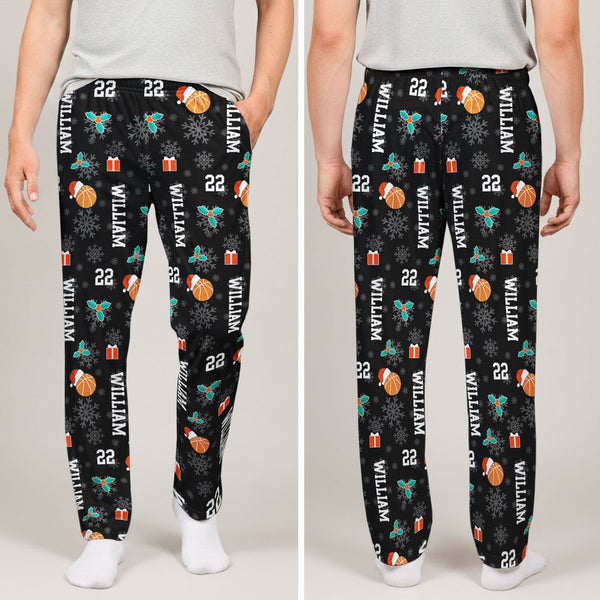 Personalized Basketball Lounge Pants - Custom Name & Number Sports Gift