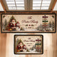 Personalized Christmas Runner Rug, Custom Family Name Santa & Snowman Holiday Floor Mat