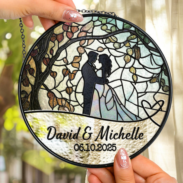 Couple Wedding Anniversary - Personalized Window Hanging Suncatcher