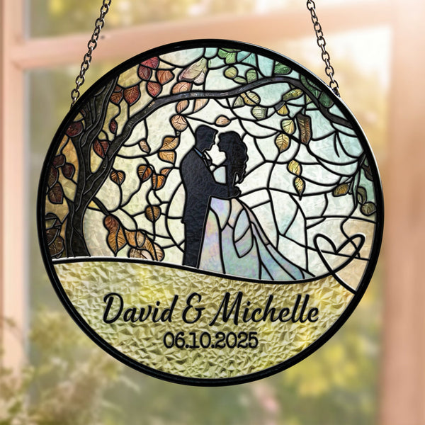 Couple Wedding Anniversary - Personalized Window Hanging Suncatcher
