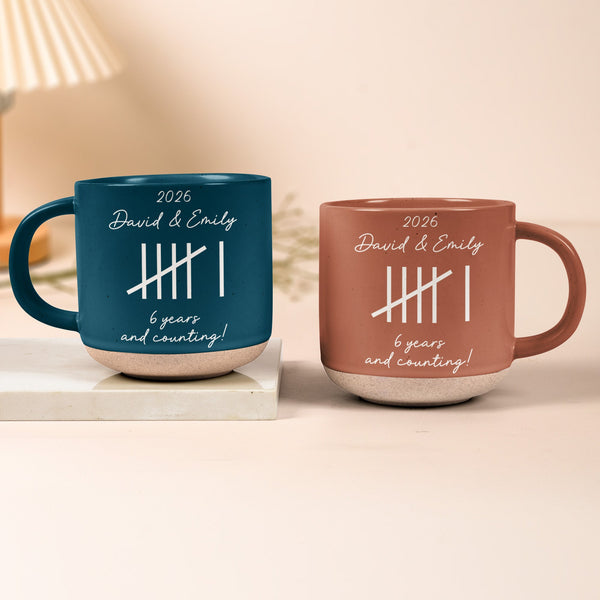 Years & Counting – Personalized Anniversary Pottery Mug