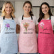 Custom Birth Flower & Name, Floral Apron Gifts For Her, Friends, Daughter, Mom, Grandma - Personalized Apron