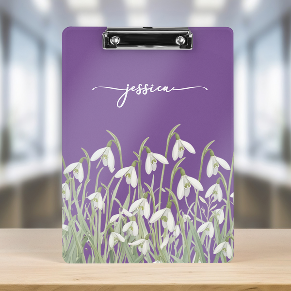 Custom Birth Flower & Name For Her, Coworkers, Friends, Teacher - Personalized Clipboard