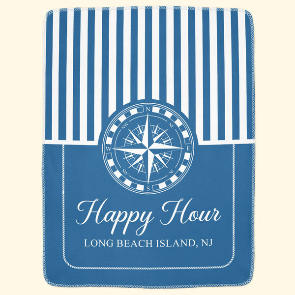 Custom Boat Name, Nautical, Anchor - Personalized Blanket