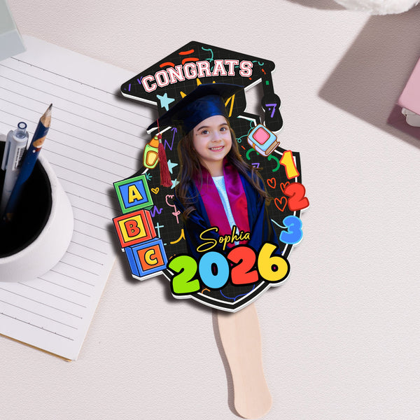 Custom Face Kindergarten Pre K Graduation - Personalized Graduation Fan
