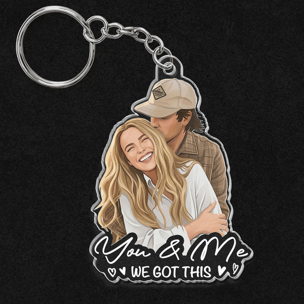 Custom Faceless Portrait Car Ornament, Anniversary Gifts For Him, Her - Personalized Keychain