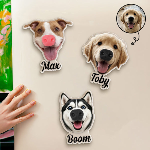 Custom Funny Face Gift For Dog Lover, Dog Mom, Dog Dad - Personalized Fridge Magnet