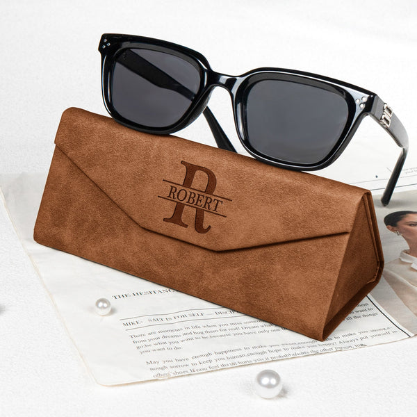 Custom Initial Names For Him, Son, Husband, Boyfriend, Coworkers - Personalized Leather Glasses Case