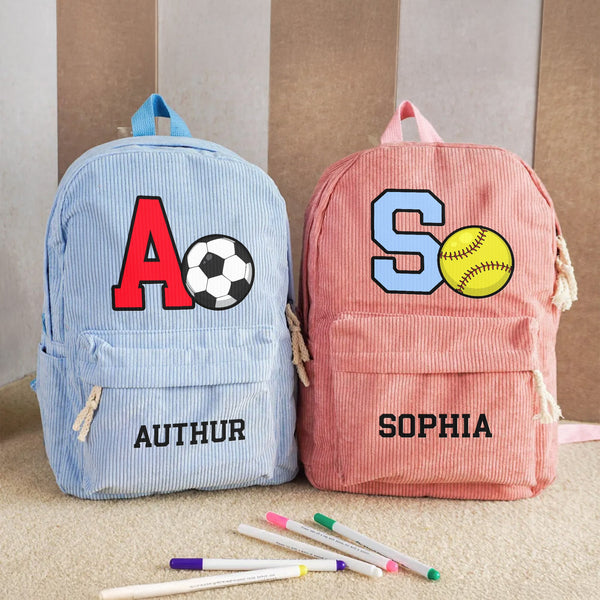 Custom Name, Sports For Back To School For Kids - Personalized Backpack