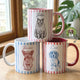 Custom Pet Portraied Sketch Line Art Striped Pattern - Personalized Mug