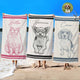 Custom Pet Portrait Sketch Line Art Summer Gift For Pet Lovers - Personalized Beach Towel