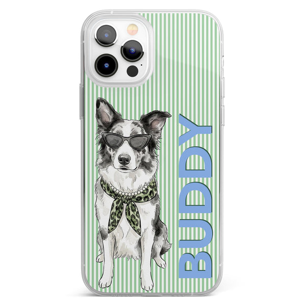 Custom Pet Portrait Watercolor Art With Colorful Name - Personalized Phone Case
