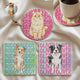 Custom Pet Portrait With Name Watercolor Art - Personalized Coaster