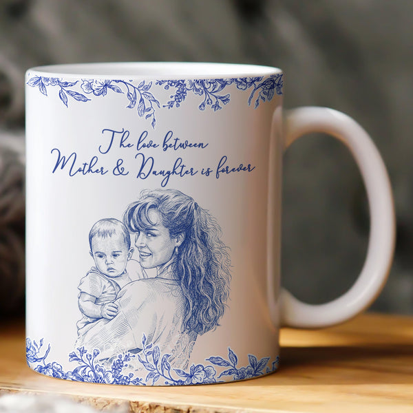 Custom Photo Mother & Daughter I Love You Mother's Day Gift For Mom, Mum - Personalized Mug