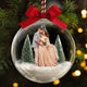 Custom Photo Snow Globe Christmas Ornament - Personalized Couple Anniversary Gift