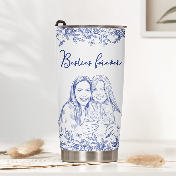 Custom Photo Cup Gift For Friends, Soul Sisters - Personalized Tumbler Cup
