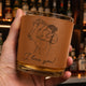 Custom Photo Sketch Line Art Father's Day - Personalized Whiskey Glass