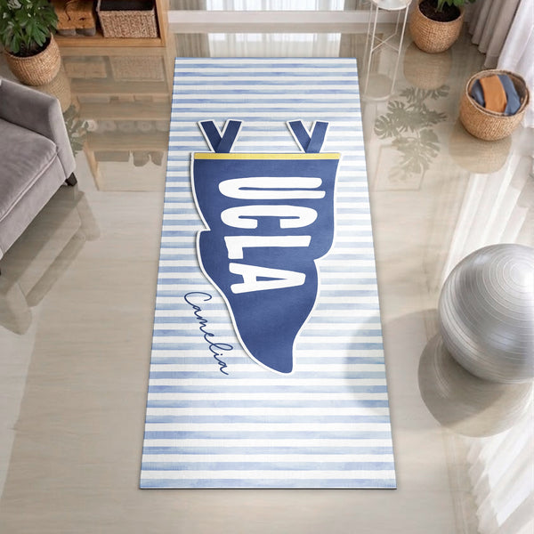 Custom School Pennant Flag - Personalized Yoga Mat