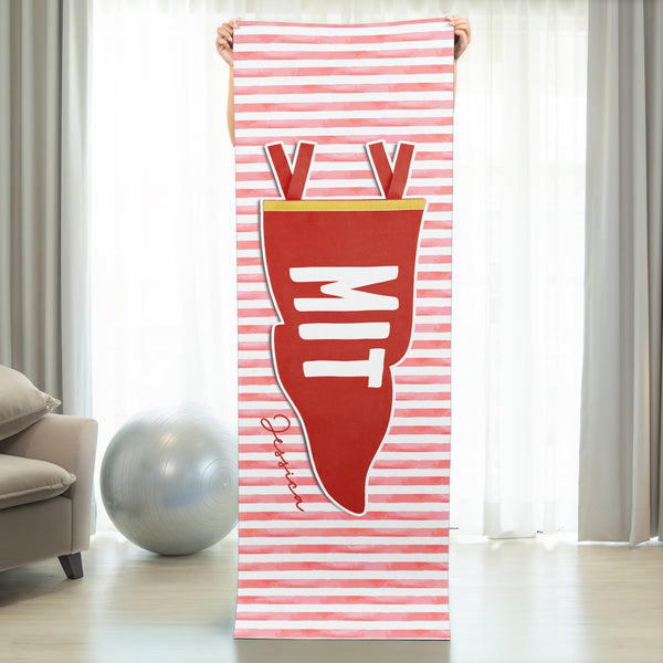 Custom School Pennant Flag - Personalized Yoga Mat
