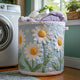 Pastel Blue Daisy Quilted Laundry Basket EM05