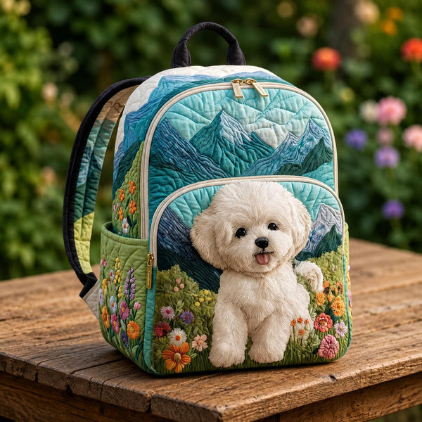 Bichon Frise Mountain Quilted Backpack LD02