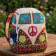 Leopard Print Hippie Van Quilted Backpack LD12