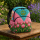 Peace Sign Tulip Hippie Quilted Backpack LD18