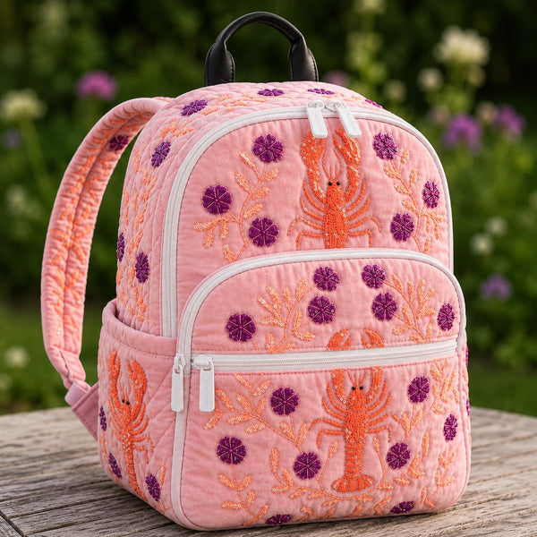 Sunset Book Van Quilted Backpack With Three Zippers LD15
