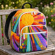 Colorful Chicken Hippie Van Quilted Backpack With Three Zippers LD18