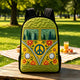 Vintage Hippie Camper Van Quilted Backpack With Black Strap DQ03